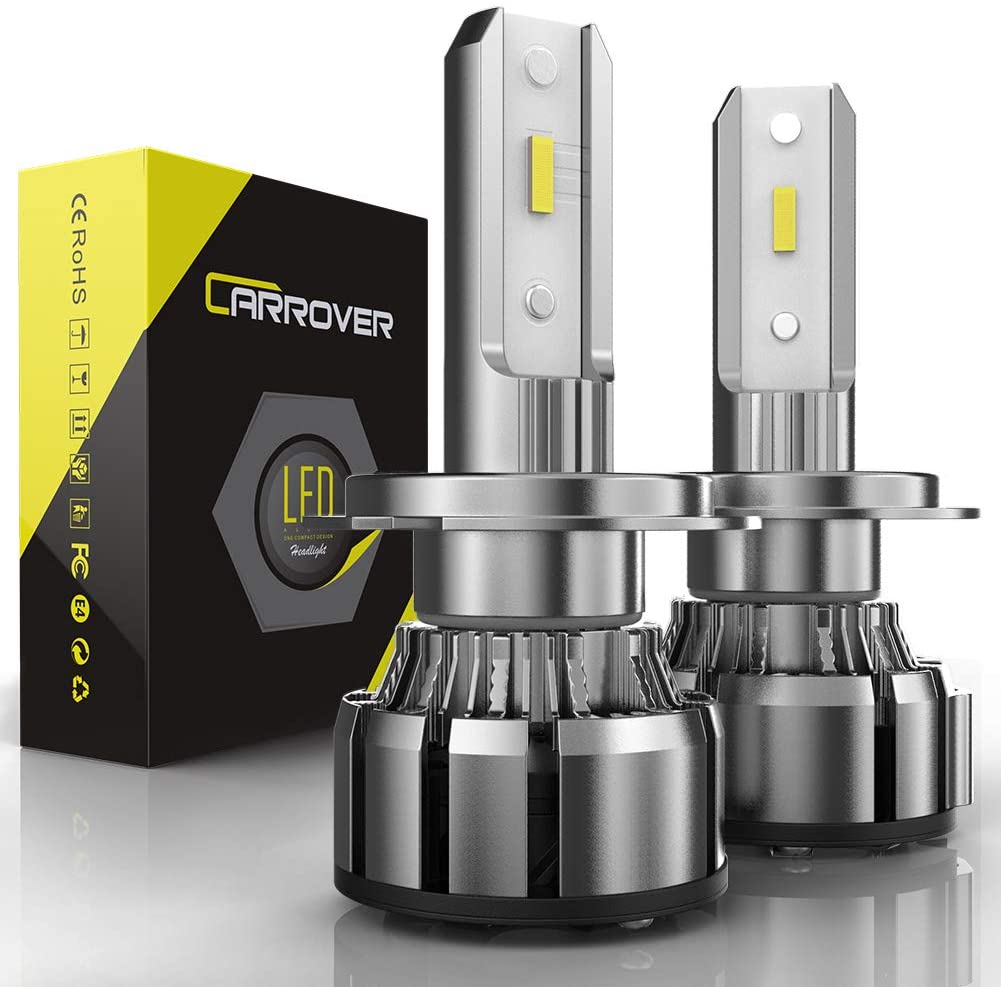 H7 LED Bulb, CAR ROVER 50W 10000Lumens Extremely Bright 6000K CSP Conversion Kit (6988362612919)